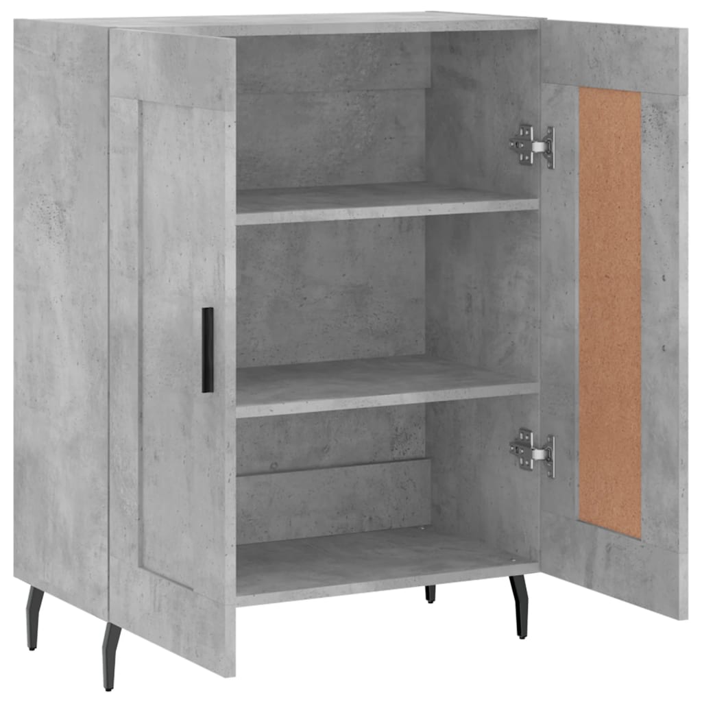 skænk 69,5x34x90 cm konstrueret træ betongrå