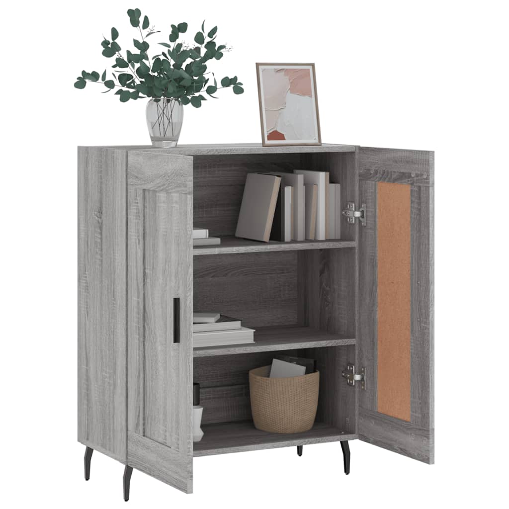 skænk 69,5x34x90 cm konstrueret træ grå sonoma-eg