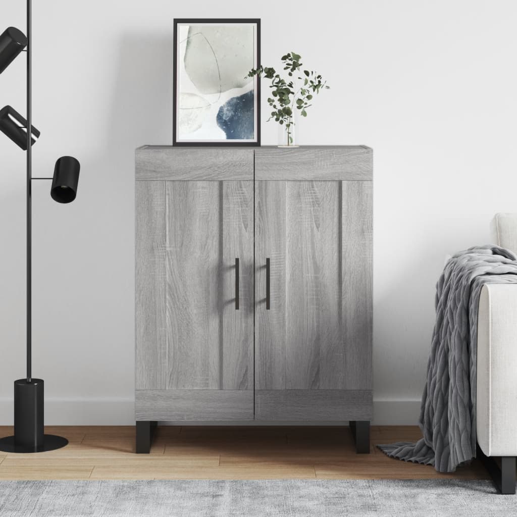 skænk 69,5x34x90 cm konstrueret træ grå sonoma-eg