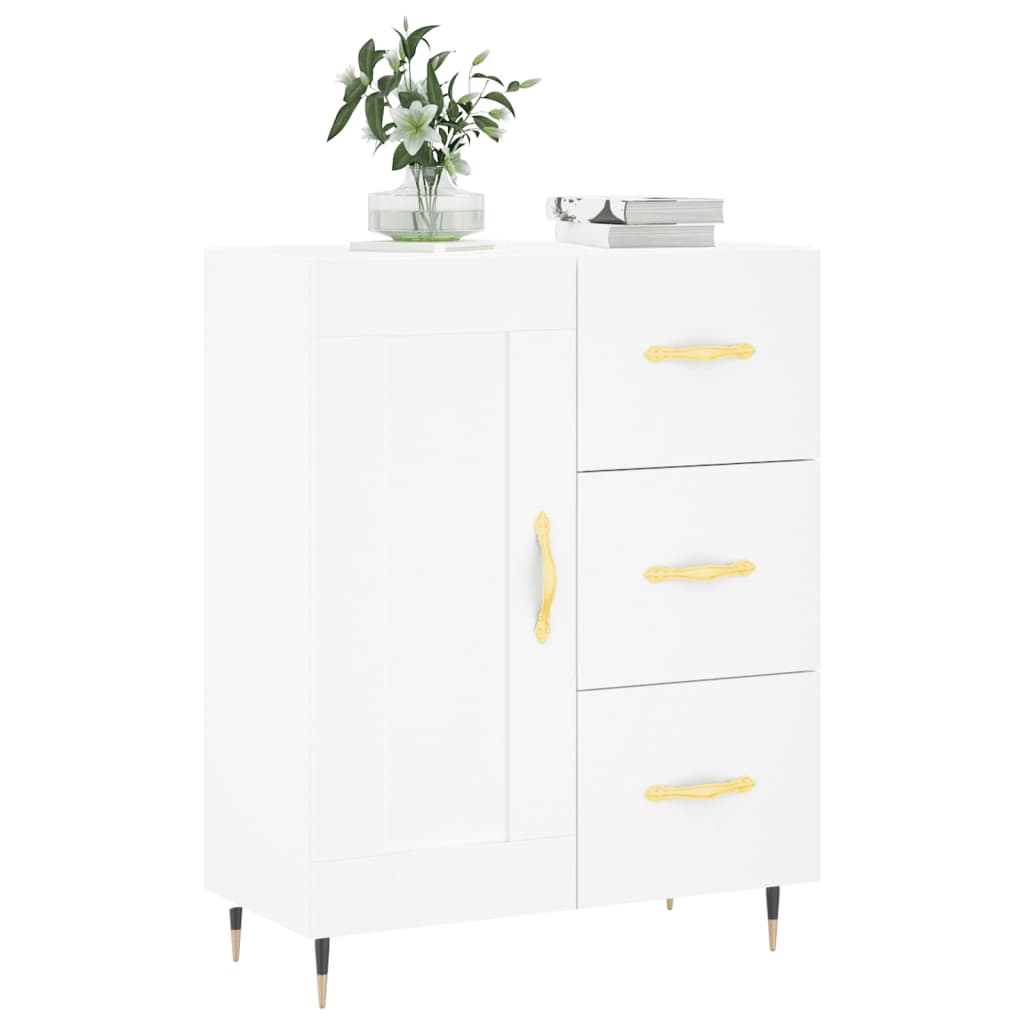 skænk 69,5x34x90 cm konstrueret træ hvid
