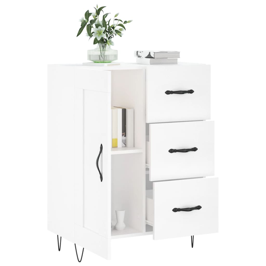 skænk 69,5x34x90 cm konstrueret træ hvid