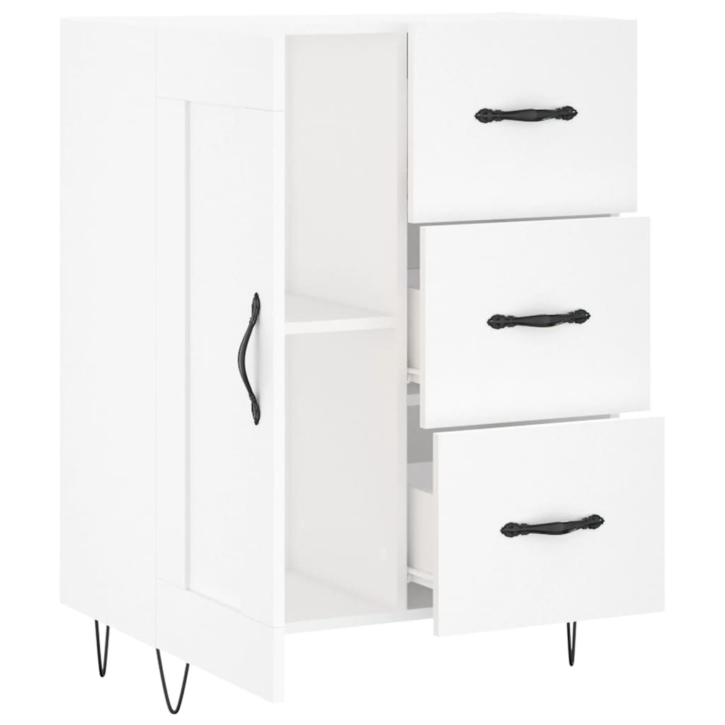 skænk 69,5x34x90 cm konstrueret træ hvid