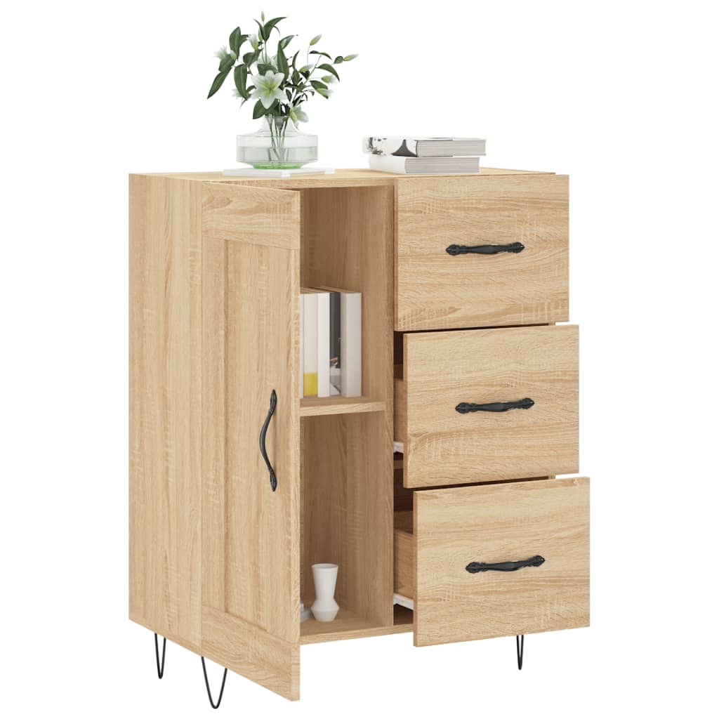 skænk 69,5x34x90 cm konstrueret træ sonoma-eg