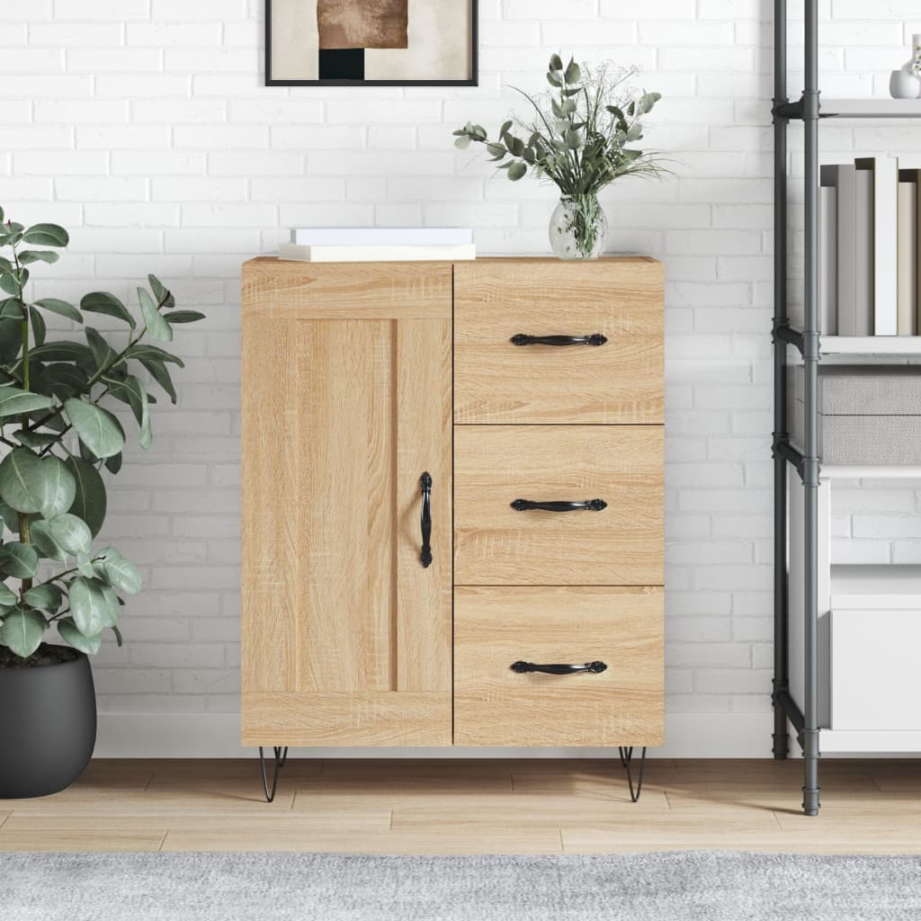 skænk 69,5x34x90 cm konstrueret træ sonoma-eg