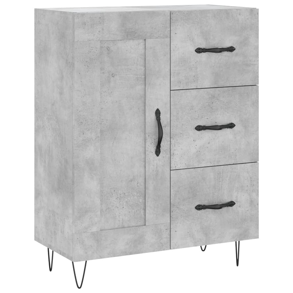 skænk 69,5x34x90 cm konstrueret træ betongrå