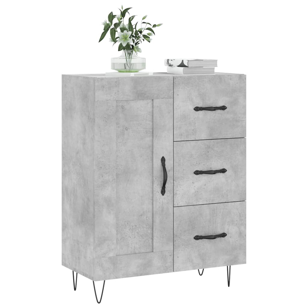 skænk 69,5x34x90 cm konstrueret træ betongrå