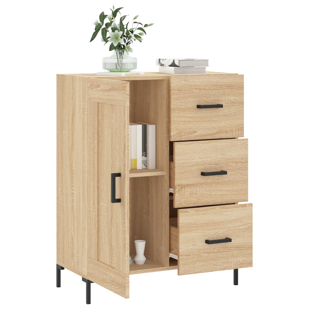 skænk 69,5x34x90 cm konstrueret træ sonoma-eg