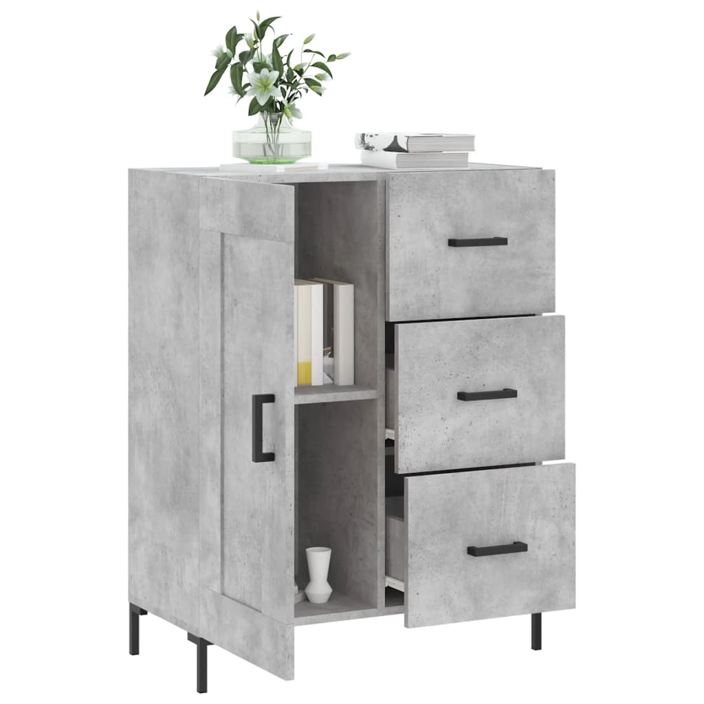 skænk 69,5x34x90 cm konstrueret træ betongrå