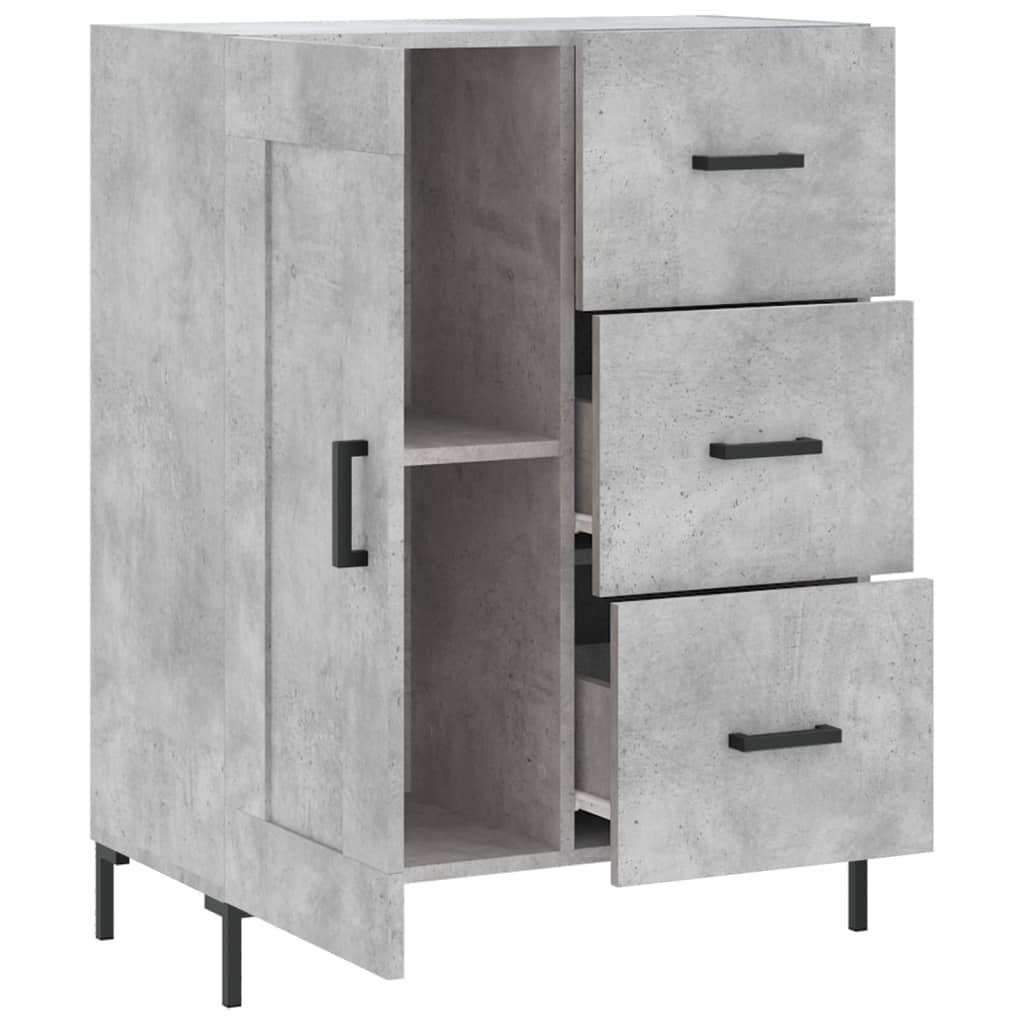 skænk 69,5x34x90 cm konstrueret træ betongrå