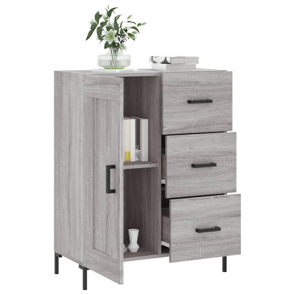 skænk 69,5x34x90 cm konstrueret træ grå sonoma-eg