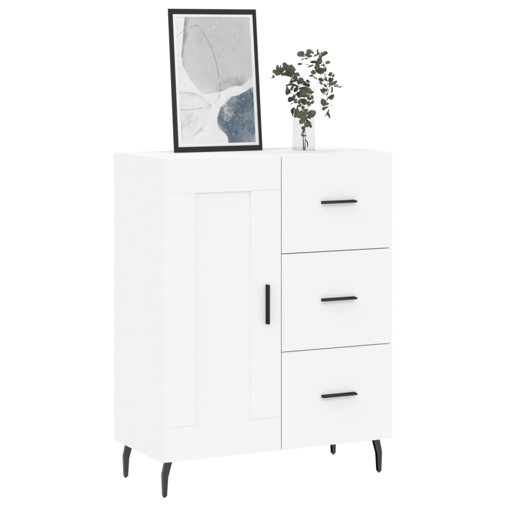 skænk 69,5x34x90 cm konstrueret træ hvid