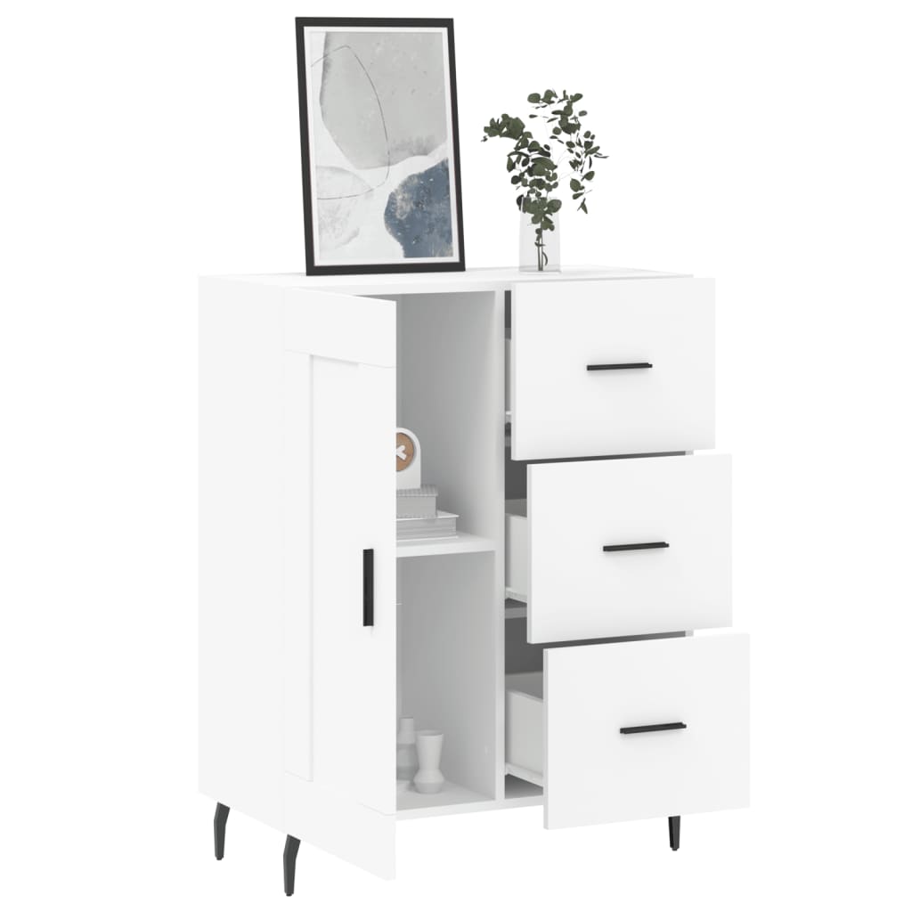 skænk 69,5x34x90 cm konstrueret træ hvid