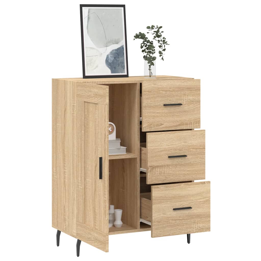 skænk 69,5x34x90 cm konstrueret træ sonoma-eg
