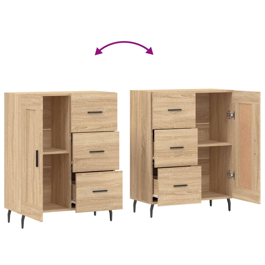 skænk 69,5x34x90 cm konstrueret træ sonoma-eg
