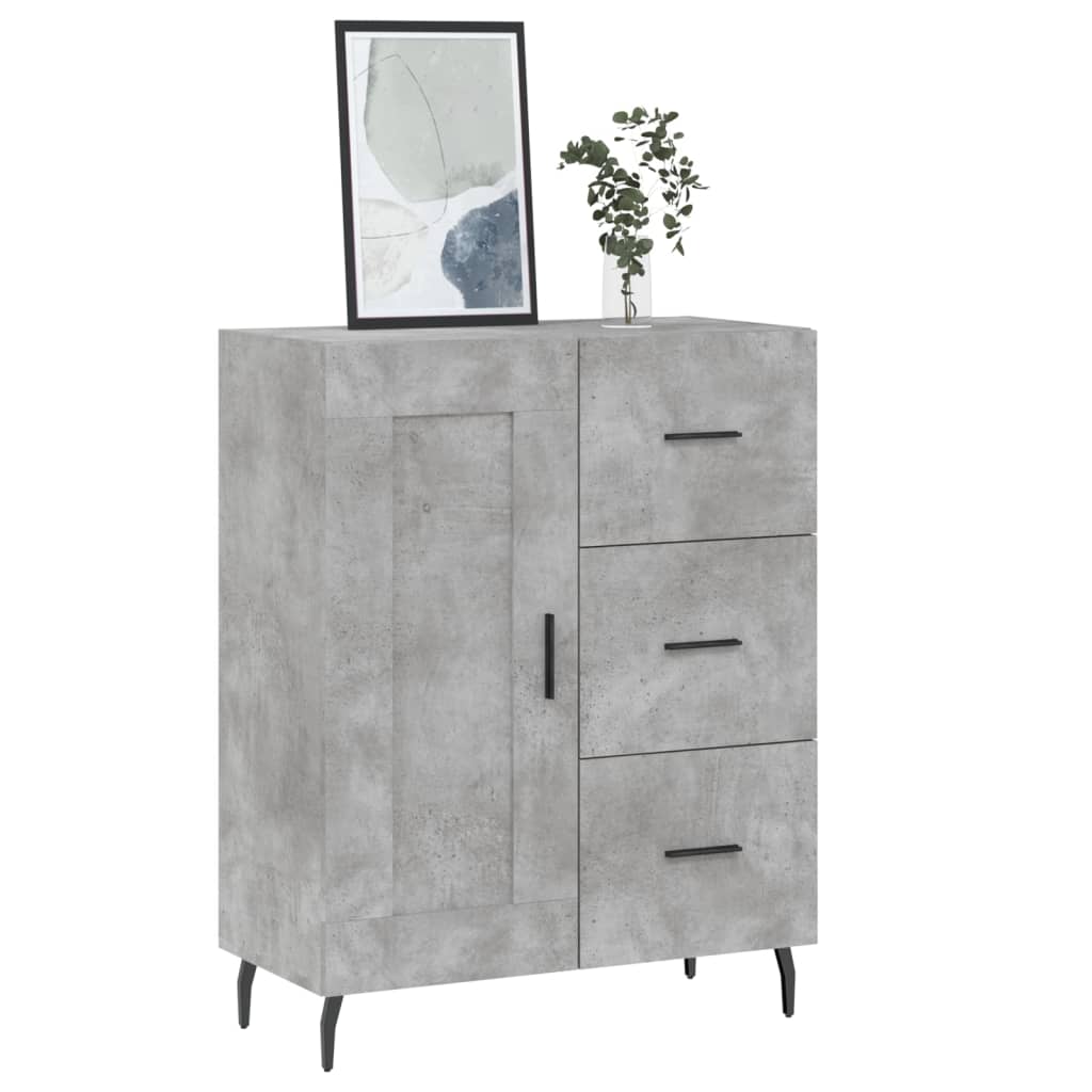 skænk 69,5x34x90 cm konstrueret træ betongrå