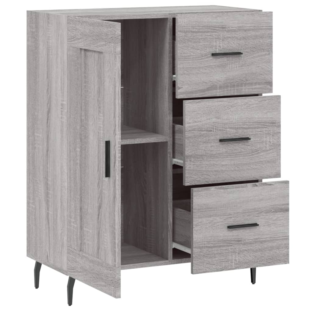skænk 69,5x34x90 cm konstrueret træ grå sonoma-eg