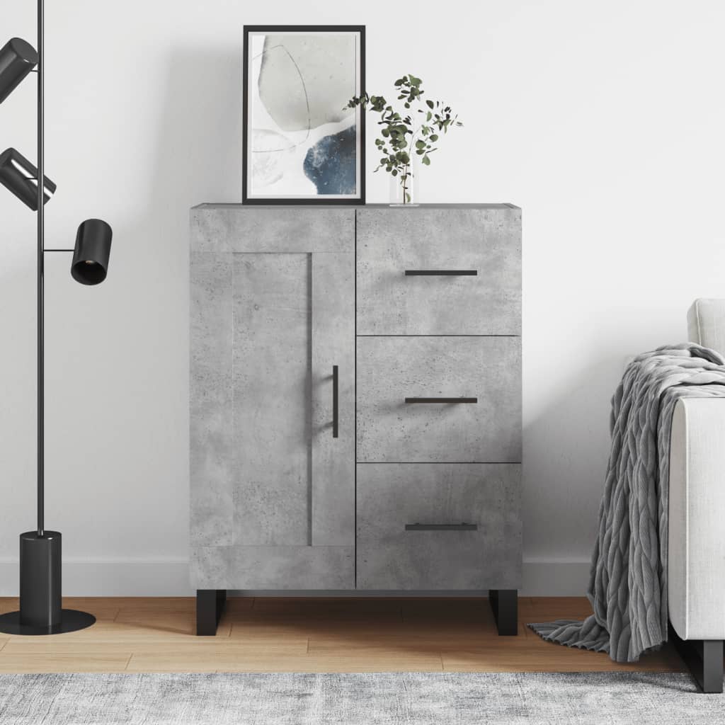 skænk 69,5x34x90 cm konstrueret træ betongrå