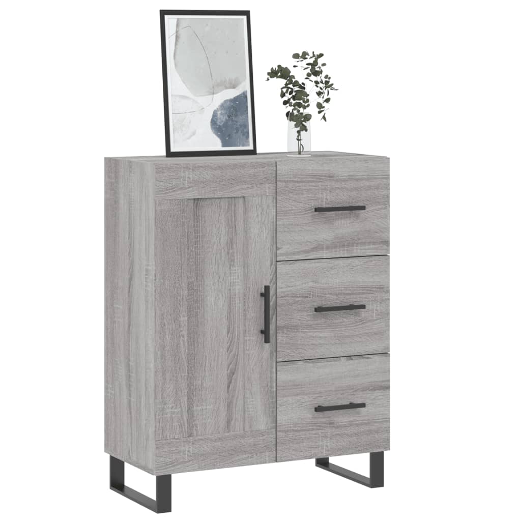skænk 69,5x34x90 cm konstrueret træ grå sonoma-eg
