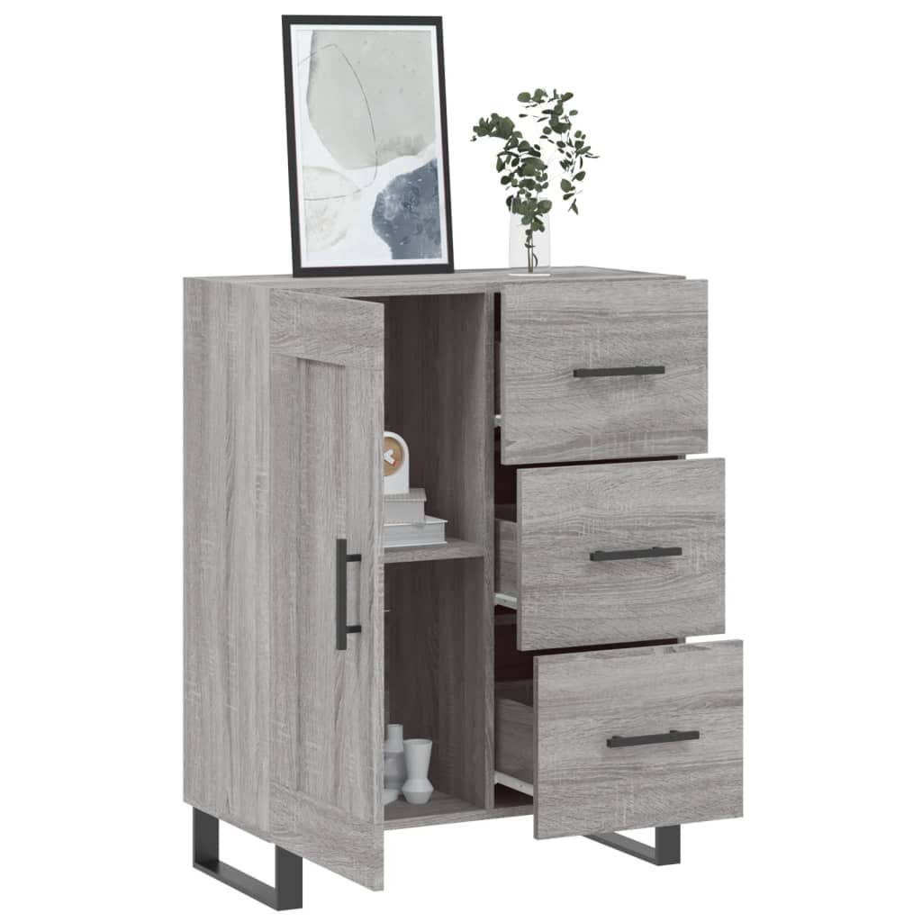 skænk 69,5x34x90 cm konstrueret træ grå sonoma-eg