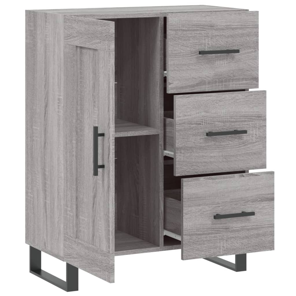 skænk 69,5x34x90 cm konstrueret træ grå sonoma-eg
