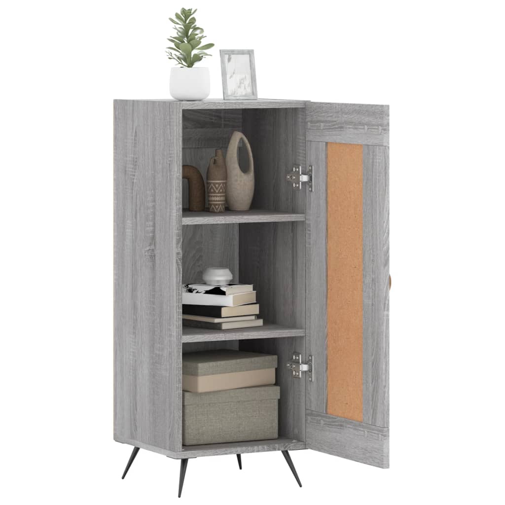 skænk 34,5x34x90 cm konstrueret træ grå sonoma-eg