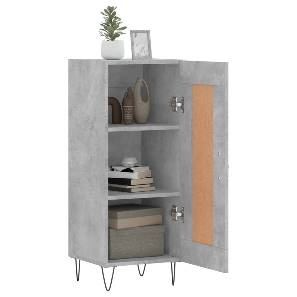 skænk 34,5x34x90 cm konstrueret træ betongrå