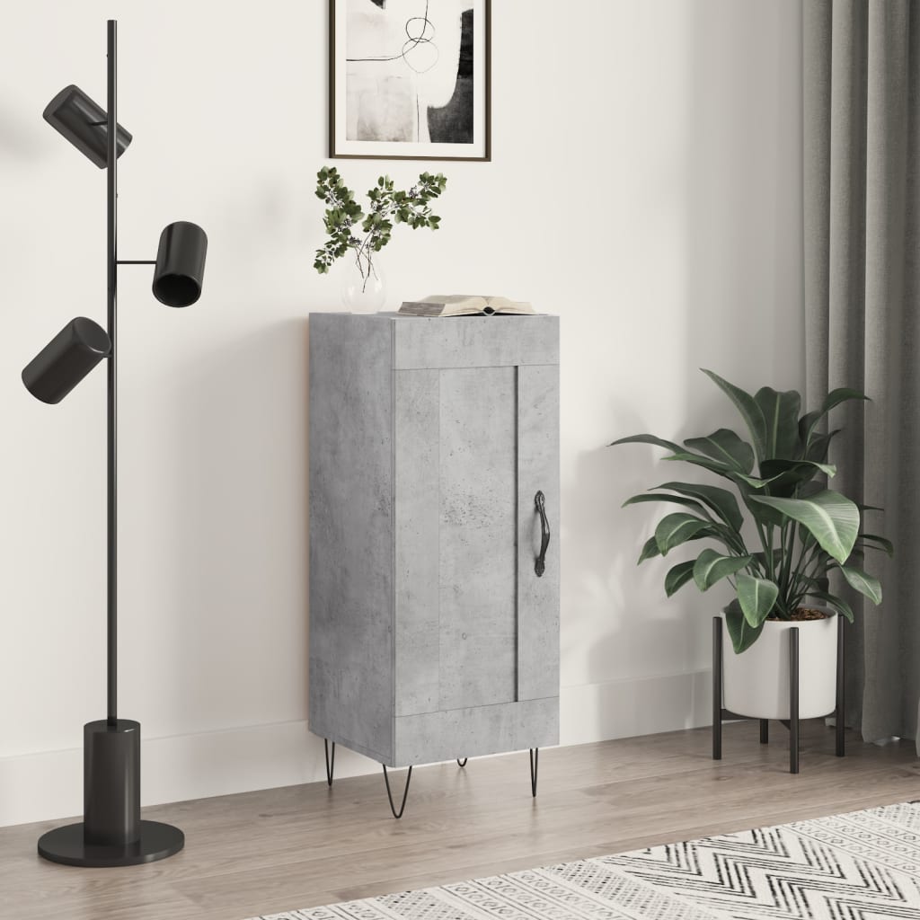 skænk 34,5x34x90 cm konstrueret træ betongrå