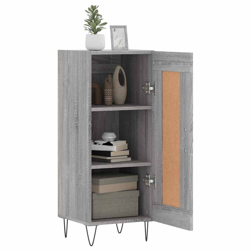 skænk 34,5x34x90 cm konstrueret træ grå sonoma-eg