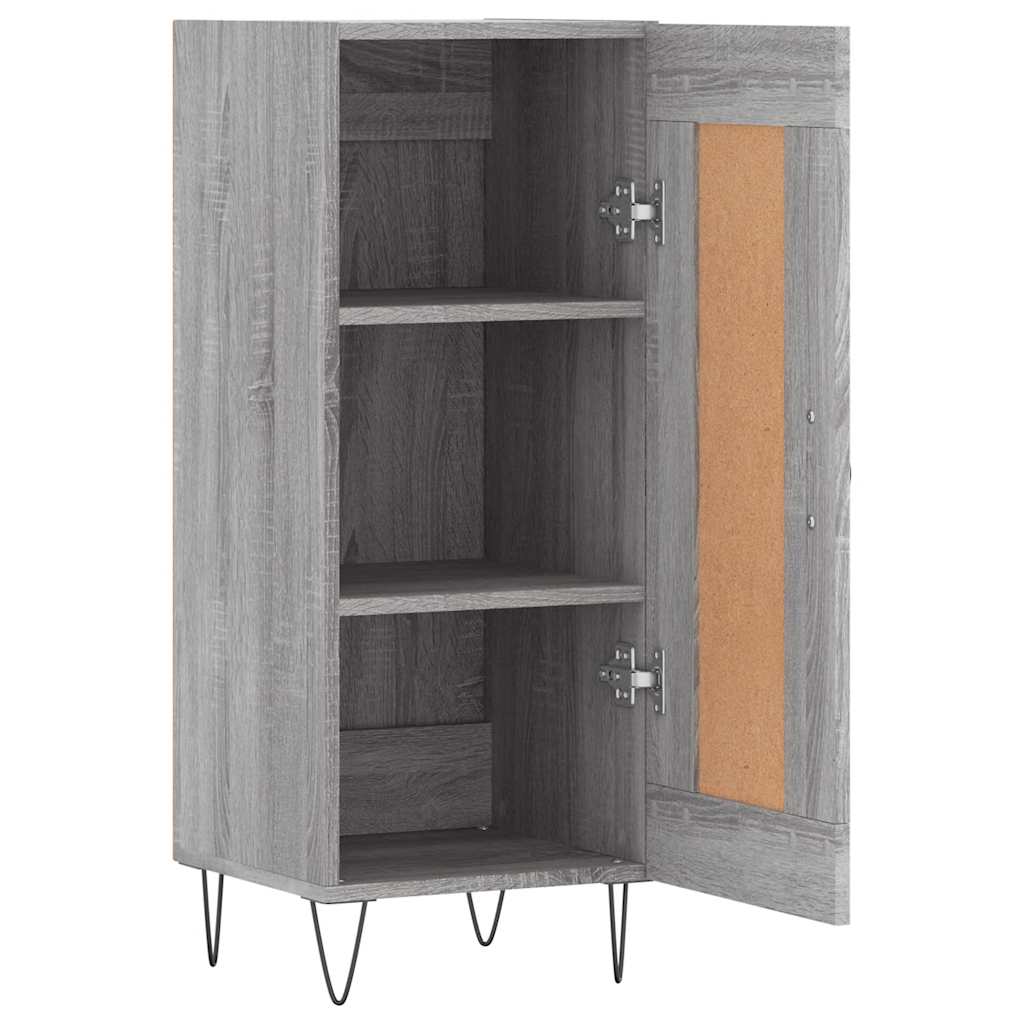 skænk 34,5x34x90 cm konstrueret træ grå sonoma-eg