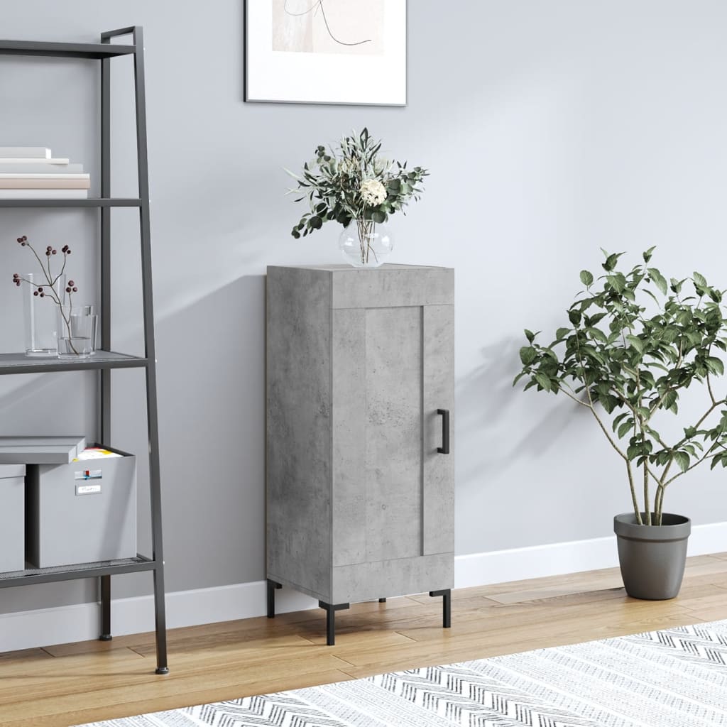 skænk 34,5x34x90 cm konstrueret træ betongrå