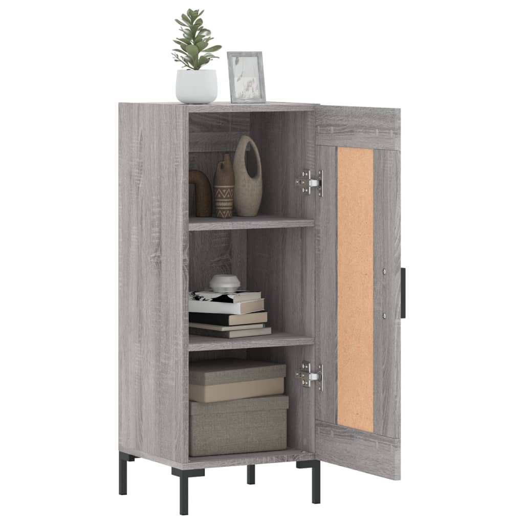 skænk 34,5x34x90 cm konstrueret træ grå sonoma-eg