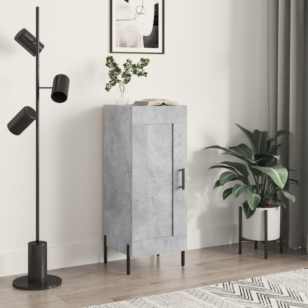 skænk 34,5x34x90 cm konstrueret træ betongrå