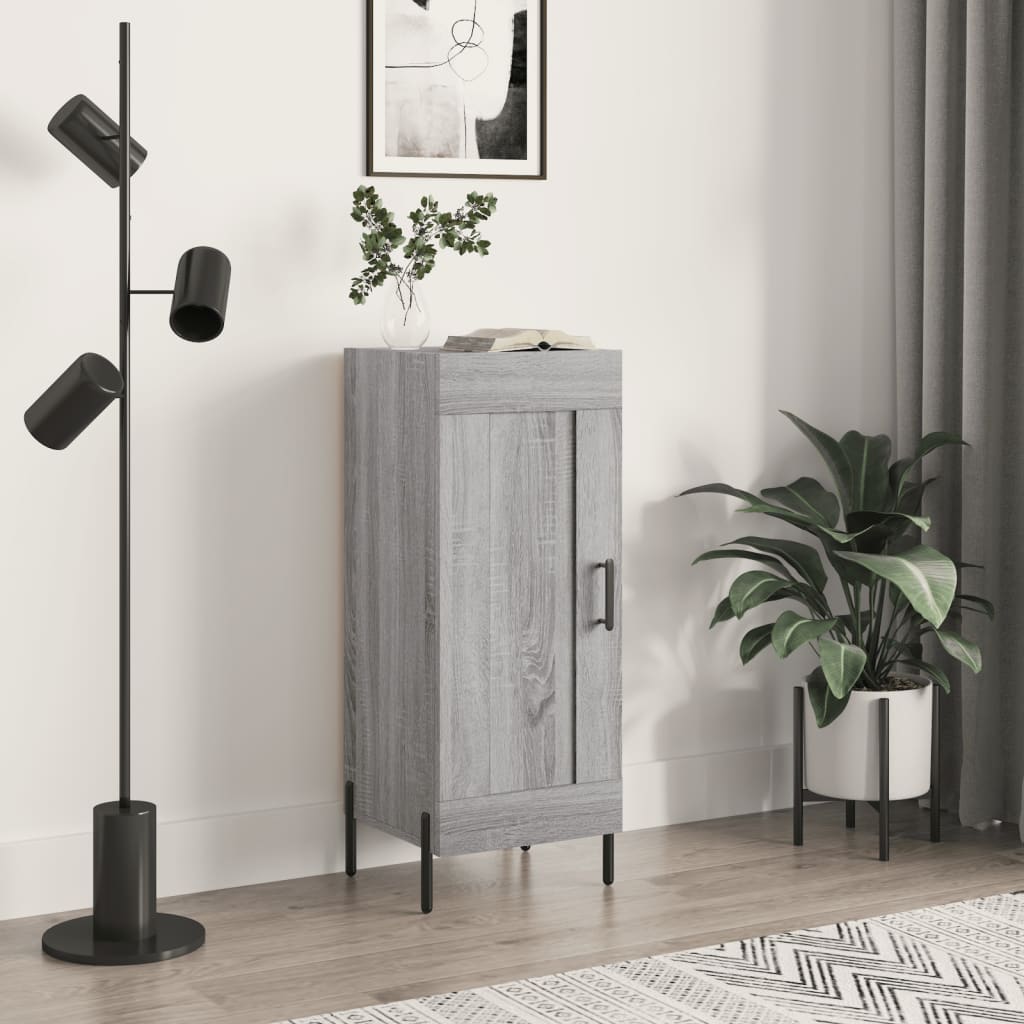 skænk 34,5x34x90 cm konstrueret træ grå sonoma-eg