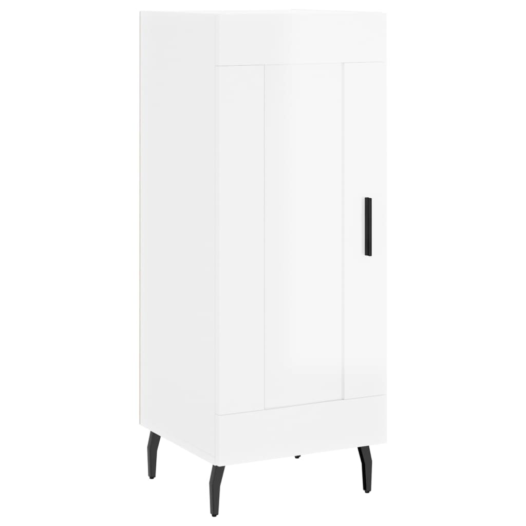 skænk 34,5x34x90 cm konstrueret træ hvid højglans