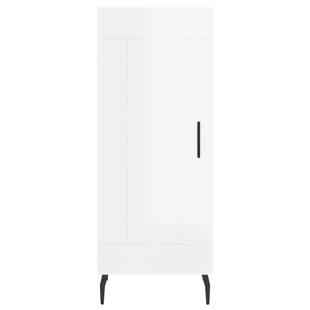 skænk 34,5x34x90 cm konstrueret træ hvid højglans