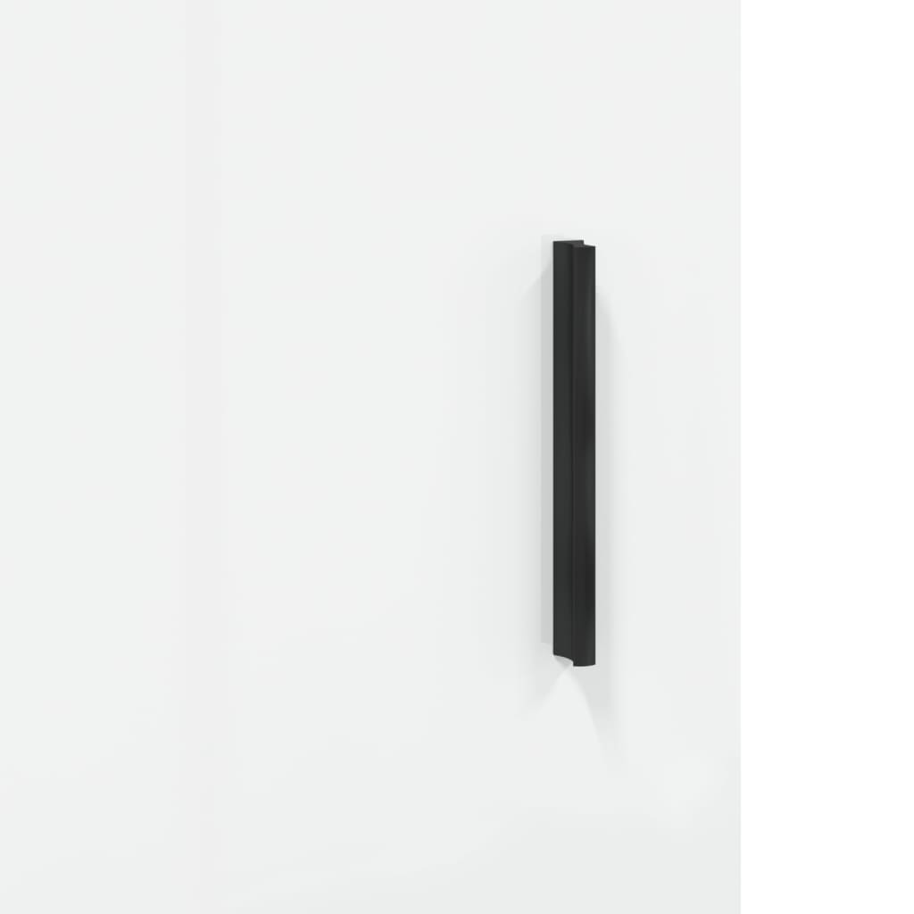 skænk 34,5x34x90 cm konstrueret træ hvid højglans
