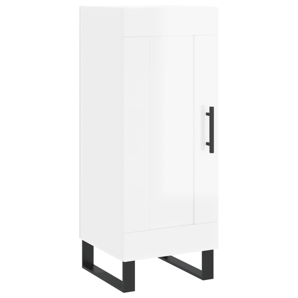 skænk 34,5x34x90 cm konstrueret træ hvid højglans