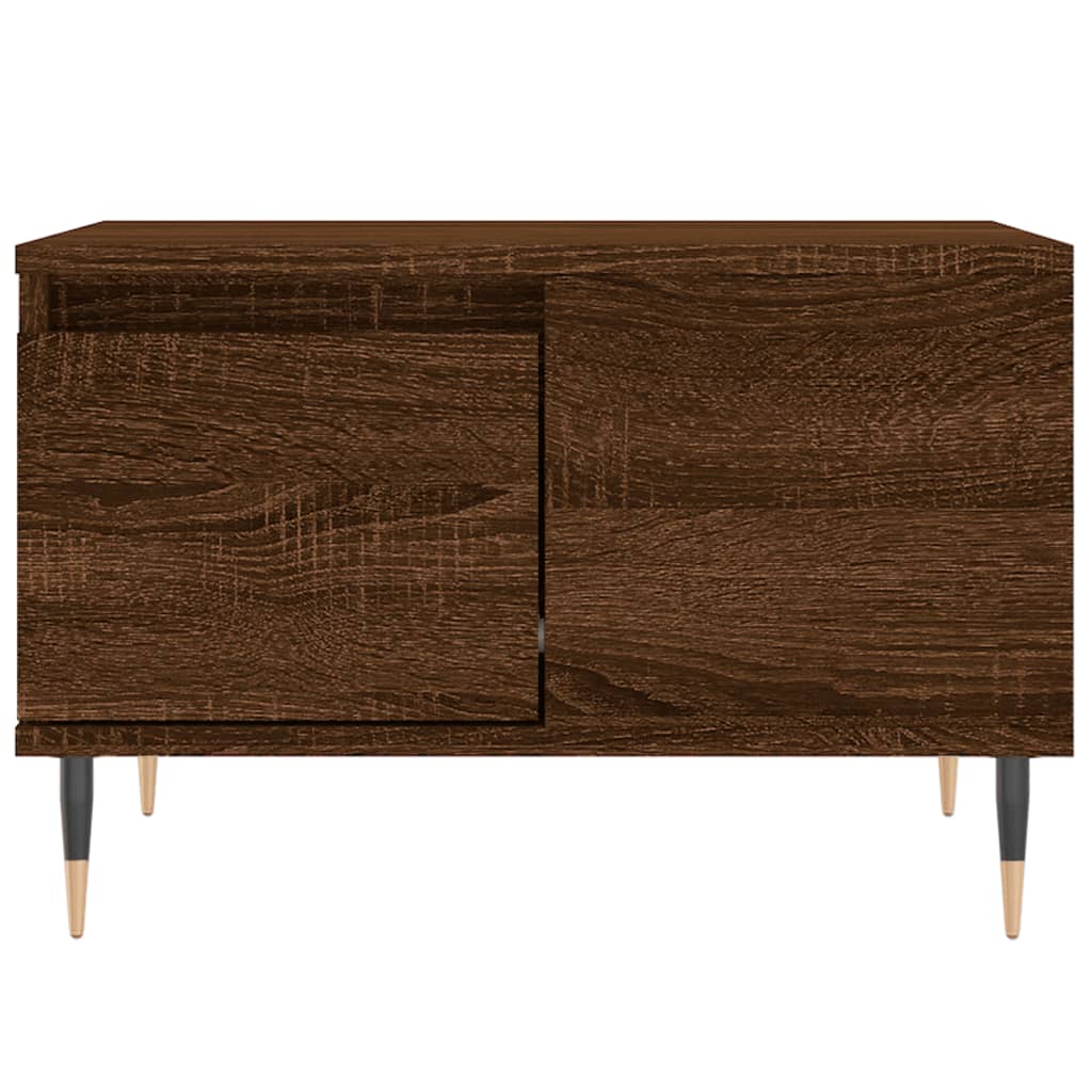 sofabord 55x55x36,5 cm konstrueret træ brun egetræsfarve