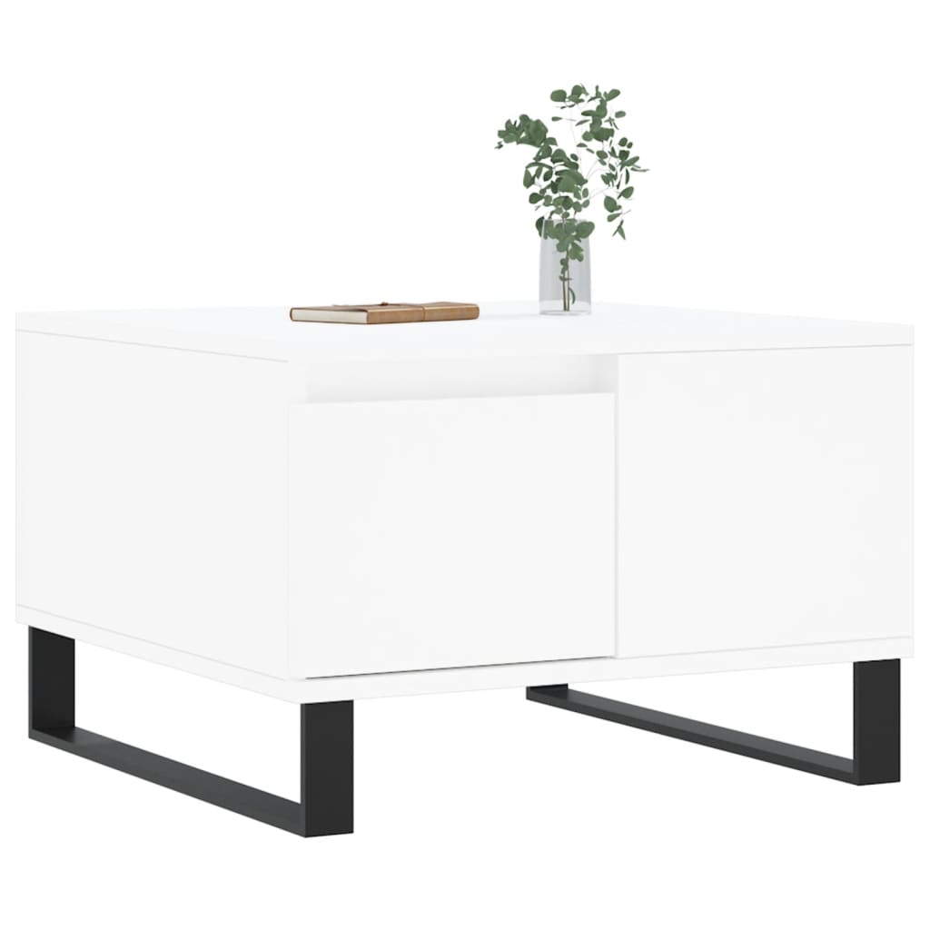 sofabord 55x55x36,5 cm konstrueret træ hvid