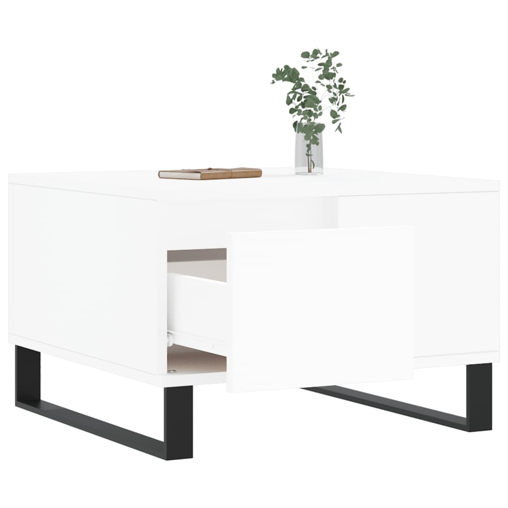 sofabord 55x55x36,5 cm konstrueret træ hvid