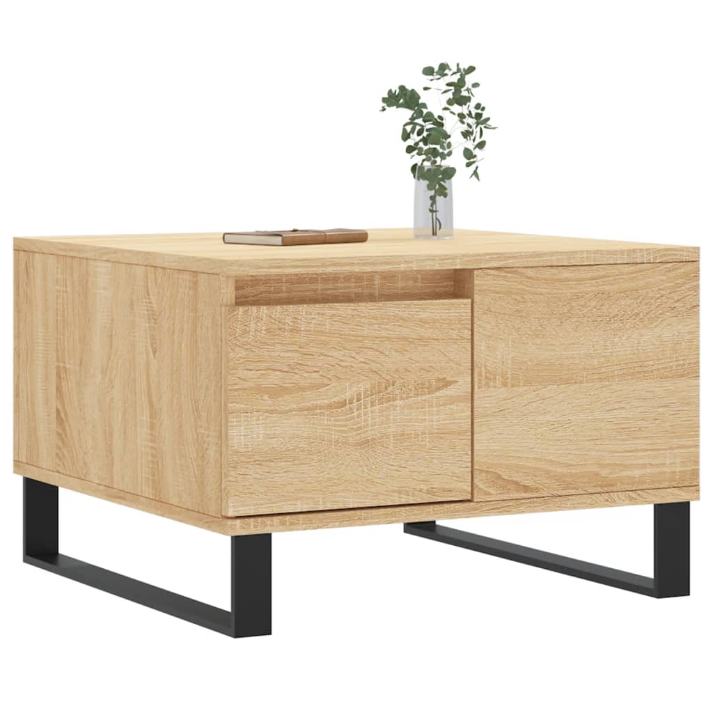 sofabord 55x55x36,5 cm konstrueret træ sonoma-eg
