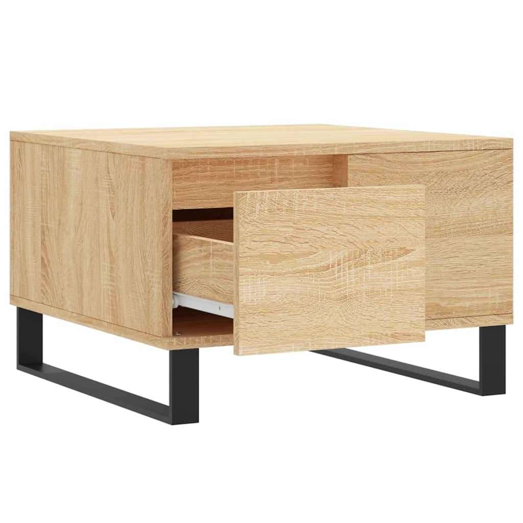 sofabord 55x55x36,5 cm konstrueret træ sonoma-eg