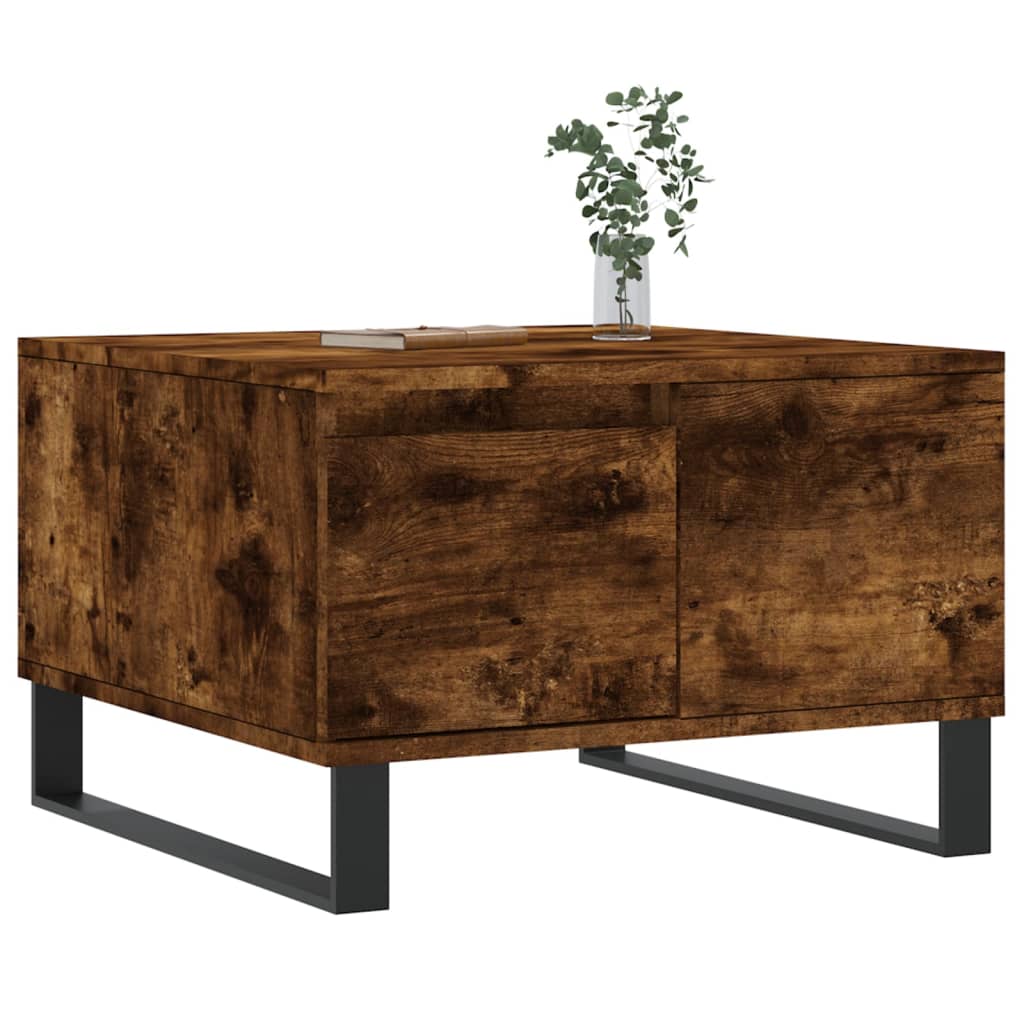 sofabord 55x55x36,5 cm konstrueret træ røget egetræsfarve