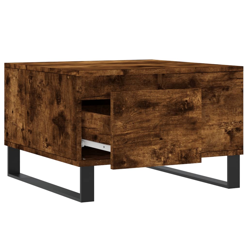 sofabord 55x55x36,5 cm konstrueret træ røget egetræsfarve