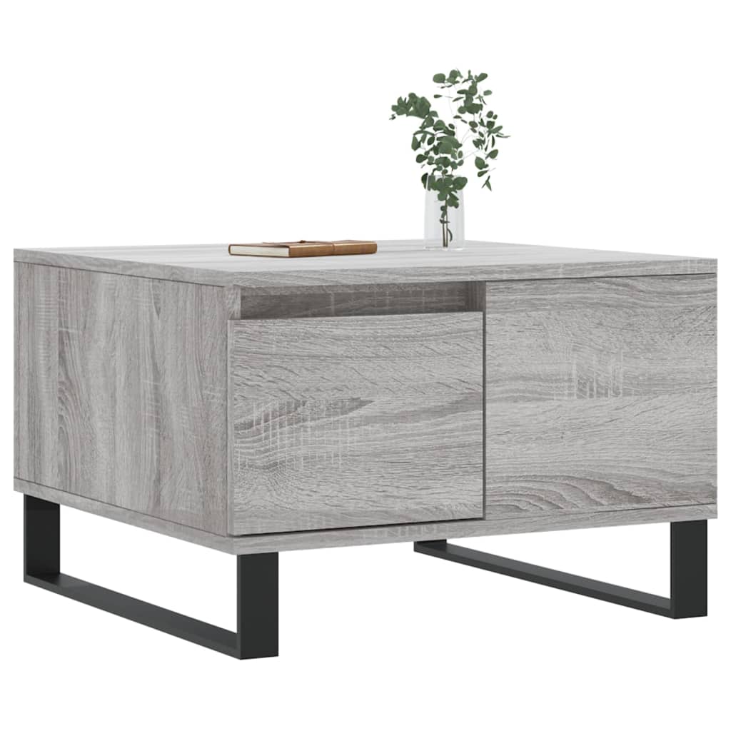 sofabord 55x55x36,5 cm konstrueret træ grå sonoma-eg