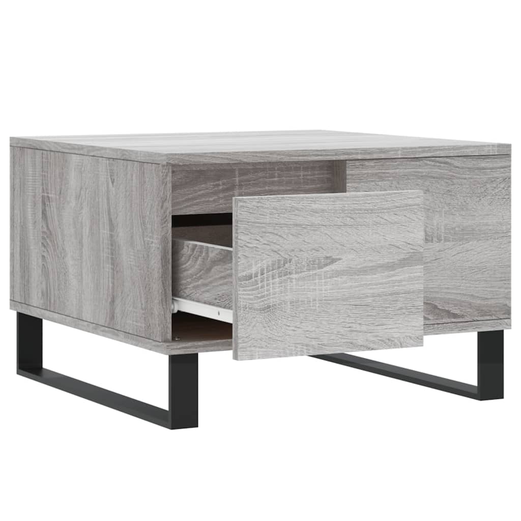 sofabord 55x55x36,5 cm konstrueret træ grå sonoma-eg