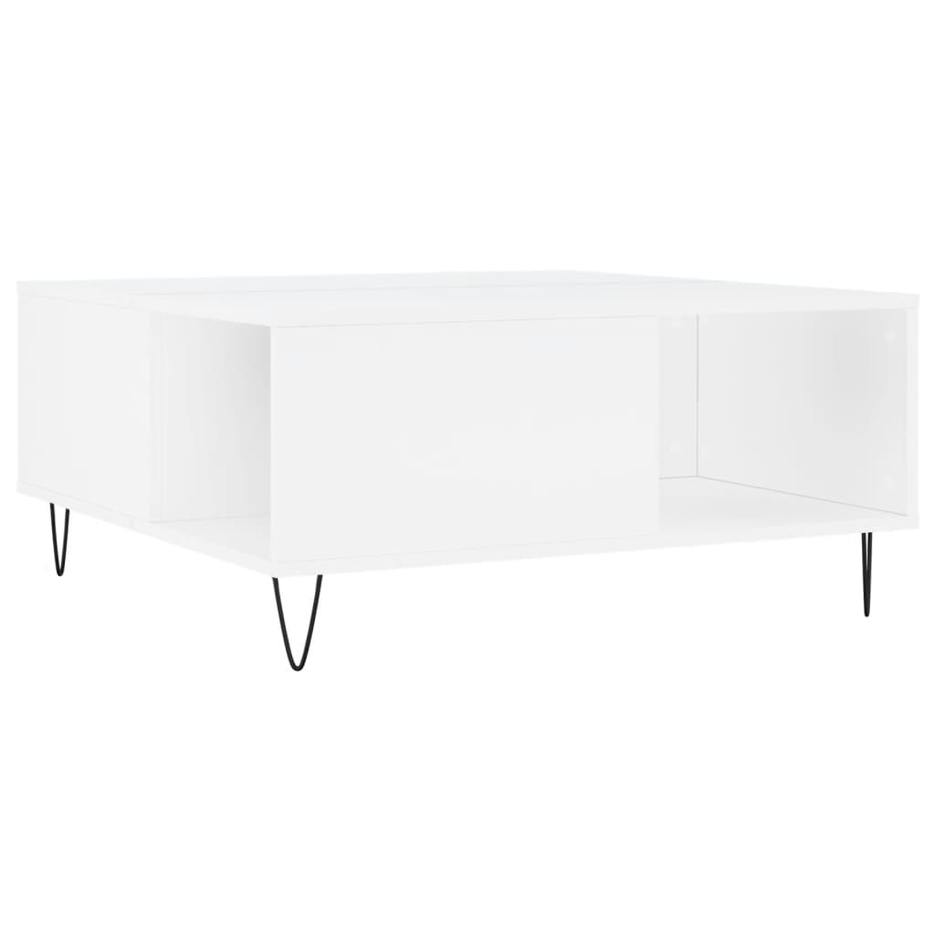 sofabord 80x80x36,5 cm konstrueret træ hvid