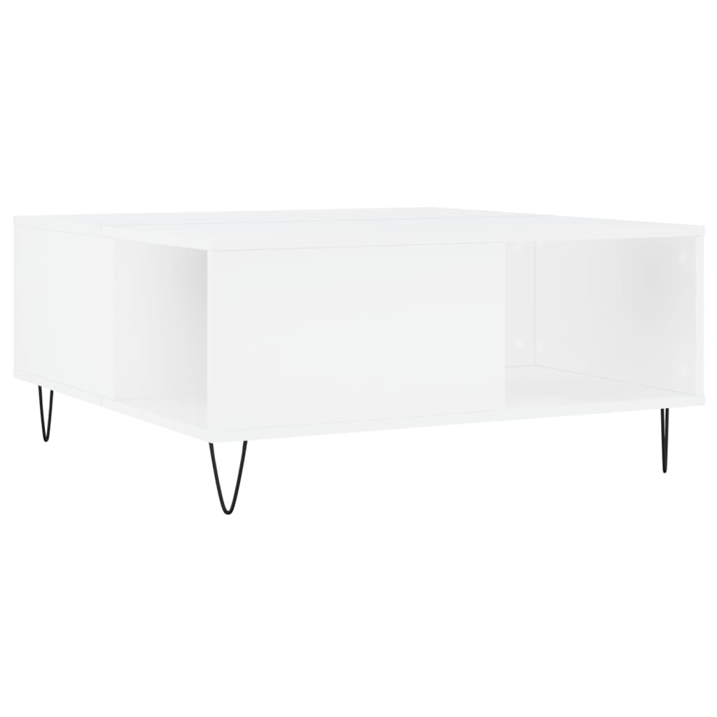 sofabord 80x80x36,5 cm konstrueret træ hvid