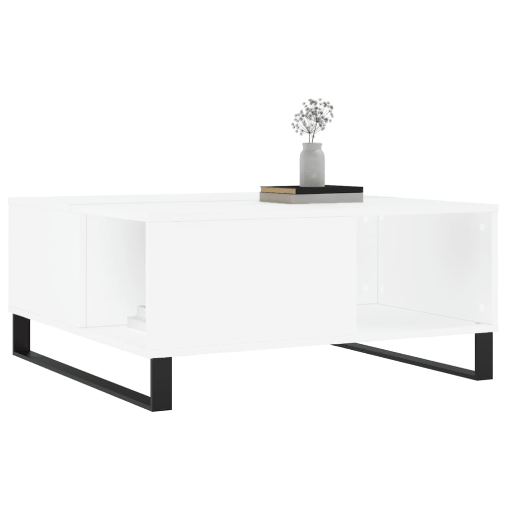 sofabord 80x80x36,5 cm konstrueret træ hvid