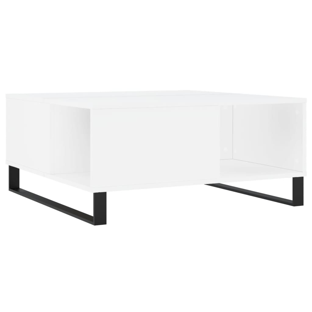 sofabord 80x80x36,5 cm konstrueret træ hvid